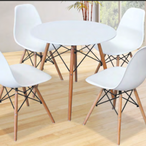 Set Mesa redona +4 sillas nórdicas