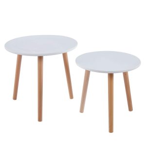 SET 2 MESAS BALI BALNCO MADERA