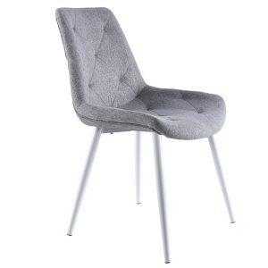 SILLA MARLENE TEJIDO GRIS PATA BLANCO