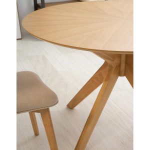 MESA REODNDA DISEÑO CARMEL ROBLE