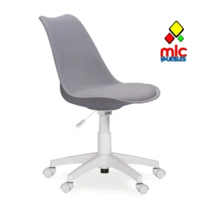 Silla de estudio giratoria Lina blanco y gris (1)