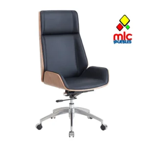 Sillón giratorio Ulrich símil piel negro (1)