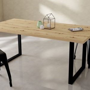 MESA COMEDOR PATA METALICA NEGRA
