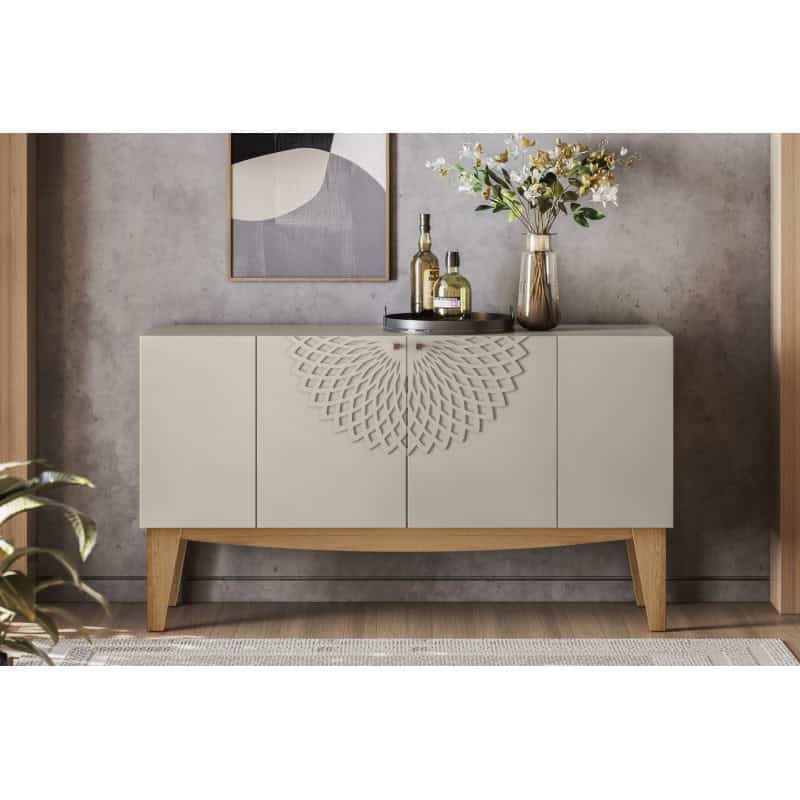 BUFFET JADE 4 PUERTAS MATTE BLANCO ROTO - Imagen 2