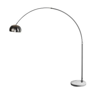 LAMPARA CROMADA PIE MARMOL BLANCO
