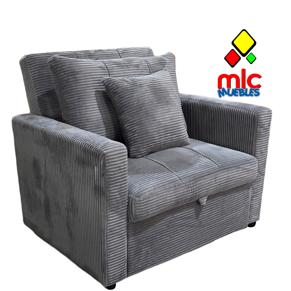 Sofá cama diván 99 cm corduroy compacto convertible en sillón y cama