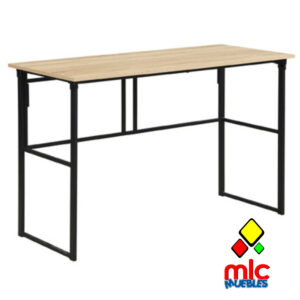 Mesa escritorio plegable roble y negro compacta(1)