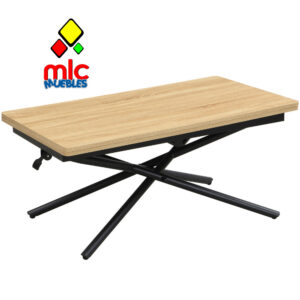 Mesa de centro elevable extensible Katy oak y negro (1)