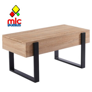 Mesa de centro elevable industrial oak y negro moderna. (1)
