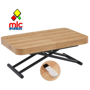 Mesa de centro elevable extensible Turin oak negro y oak blanco (1)