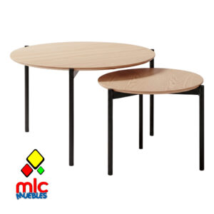 Mesa de centro nido Dream oak y negro estilo industrial. (1)