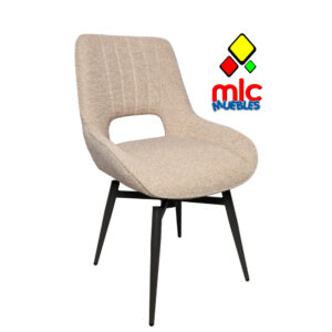 Silla comedor giratoria Dara tapizada con patas metálicas. (1)