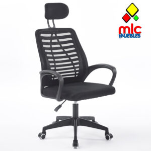 Sillón giratorio Kneck Red transpirable con reposacabezas (1)