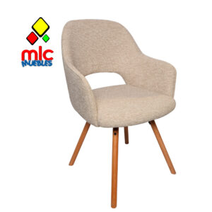Silla comedor giratoria Rimor tapizada con patas metálicas. (1)
