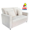 Sofá cama diván 140 cm corduroy versátil con respaldo reclinable y reposapiés extensible