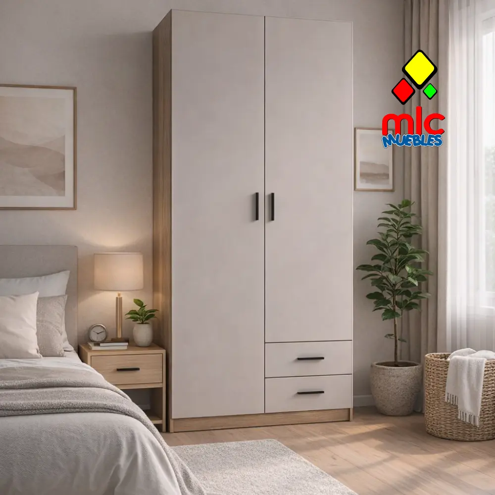 armario madera beige moderno dormitorio