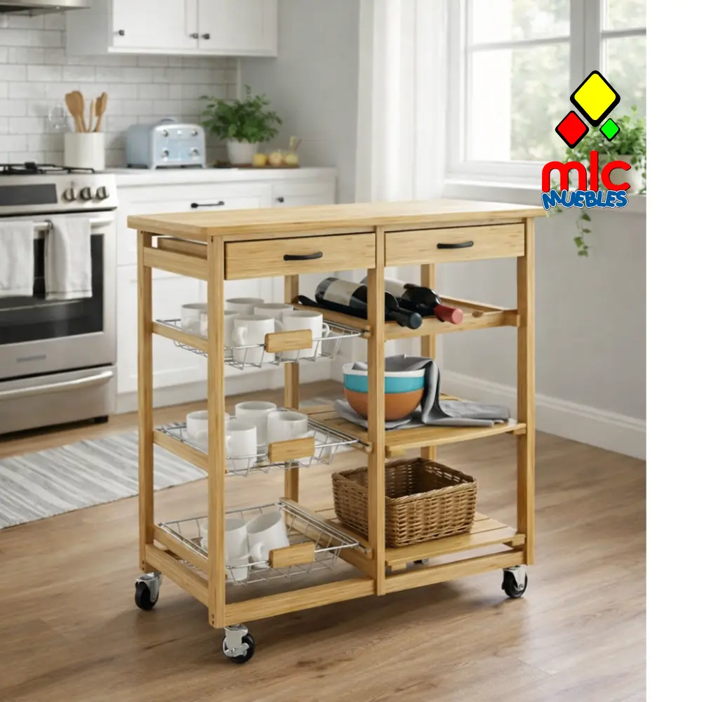 Carro 1 mueble auxiliar cocina 2 cajones organizador