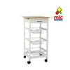 Carro auxiliar carro auxiliar cocina con cajon y ruedas blanco