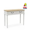 Consola entrada consola Amelie blanca con 2 cajones y madera