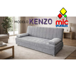 Sofá cama Kenzo con apertura clic-clac y almacenaje integrado