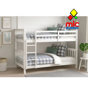 Litera Blanca Juvenil 90x190 cm con Diseño Funcional y Ahorro de Espacio