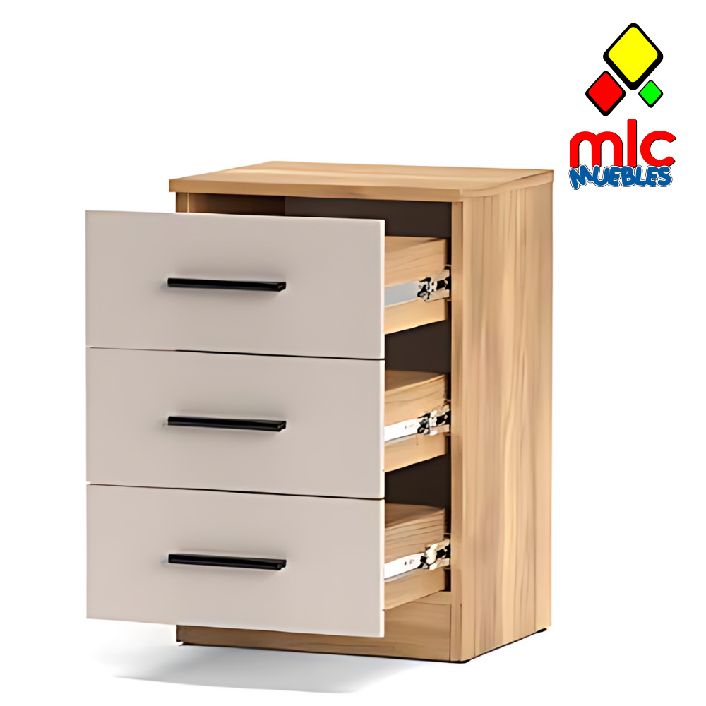 mesita de noche 3 cajones moderna dormitorio almacenaje madera