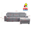 sofá chaise longue relax Olimpo gris con motor eléctrico y asientos reclinables