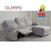 sofá chaise longue relax Olimpo gris con motor eléctrico y asientos reclinables