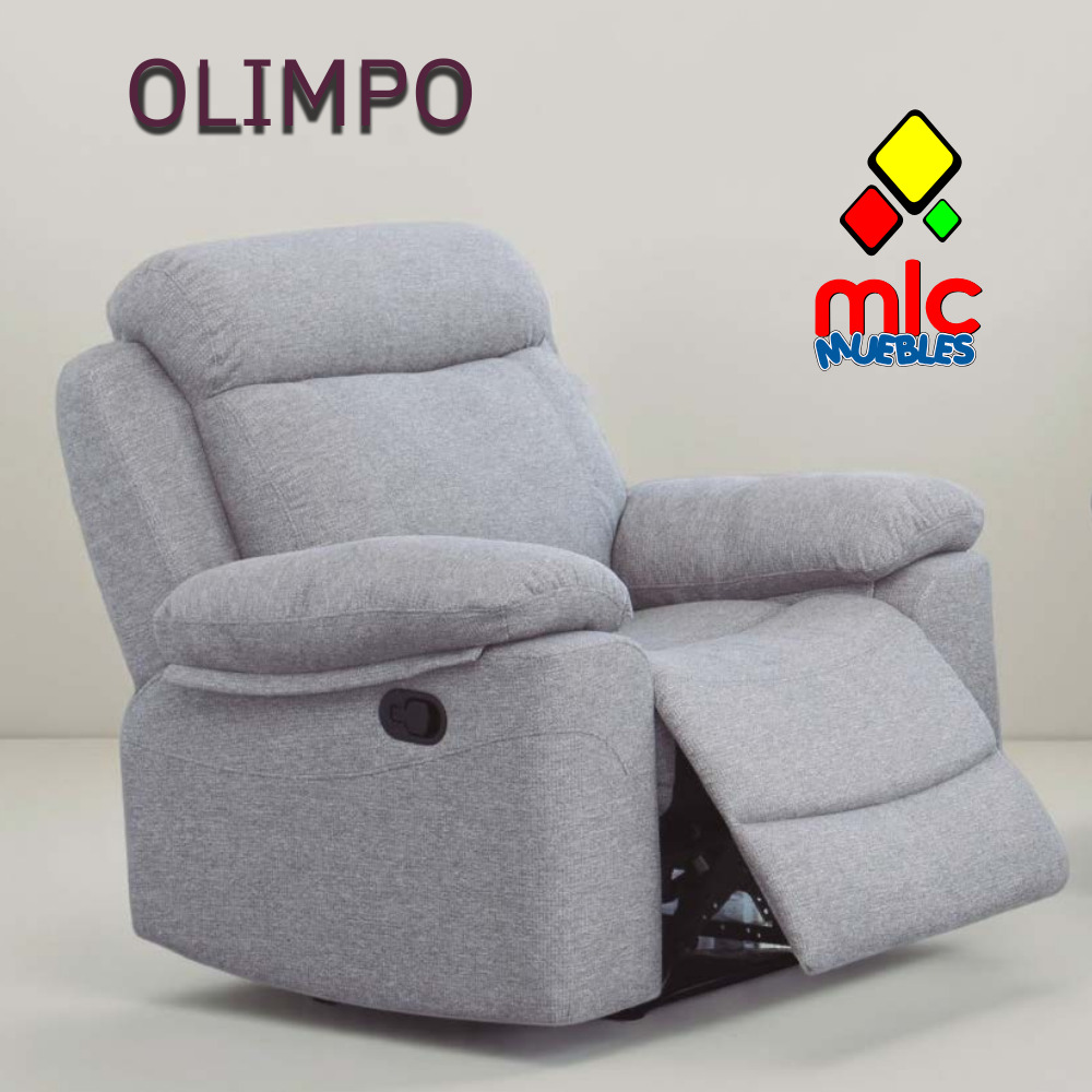 Olimpo sillón relax reclinable Olimpo gris con palanca y reposapiés