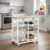 carro 2 carrito cocina bambu con cestas metalicas