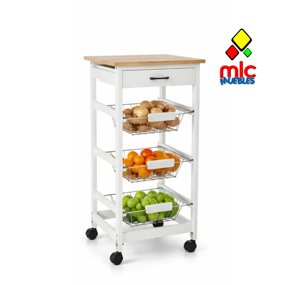 carro auxiliar 1 carrito cocina con cestas metalicas organizador