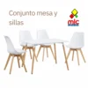 conjunto conjunto comedor Dinamarca con sillas Fina blancas