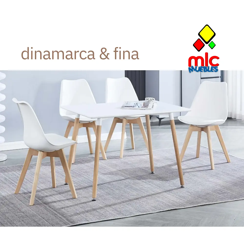 dinamarca mesa y sillas Fina blancas comedor