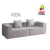 sofá ken 3 plazas gris moderno