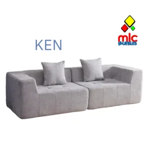 sofá ken 3 plazas gris moderno