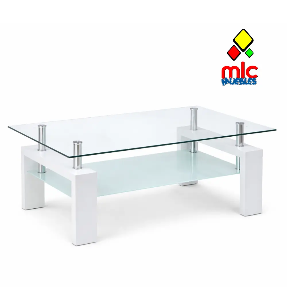 mesa de centro sama cristal moderno