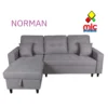 norman sofa chaise longue Norman gris con arcon