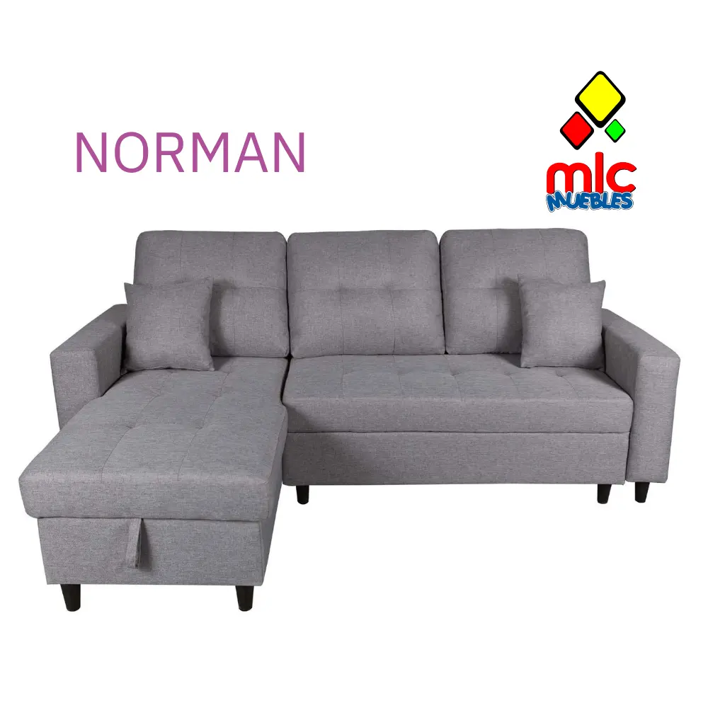 norman sofa chaise longue Norman gris con arcon