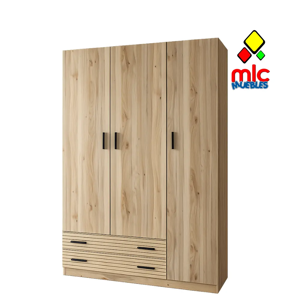 armario mauvella rayas 3 puertas con cajones