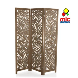Biombo madera hojas decorativo 3 paneles (46)