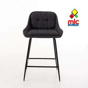 Taburete Belmont giratorio 360º gris tapizado (29)