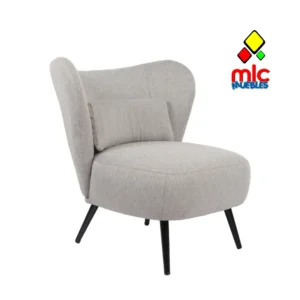 Butaca tapizada Elle con cojín lumbar en gris melange o linen blanco (1)