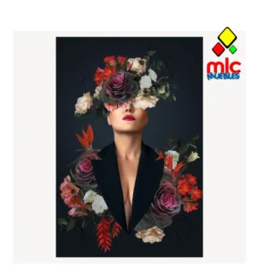 Cuadro cristal templado chica flores colores 120x80 (29)