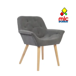 Silla comedor Nature tapizada microfibra gris o beige con apoyabrazos (1)