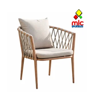 Sillón Rodas de Aluminio Imitación Madera Oak Gris con Cojines (1)