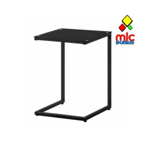 Mesa auxiliar Tamesis negra con tapa de vidrio 60 cm (35)