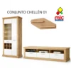 chellen 01 conjunto conjunto salon chellen vitrina mueble tv repisa