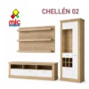 conjunto salon chellen 02 vitrina mueble tv panel