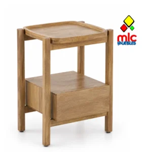 Mesita de noche 1 cajón madera maciza de mango (36)