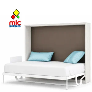 Cama abatible horizontal Wallbed 03 con mesa escritorio y fondo de 50 cm (39)